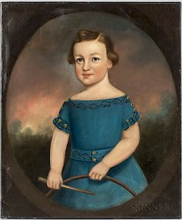 Joseph Goodhue Chandler (Massachusetts, 1813-1884)  Portrait of a Boy in a Blue Dress