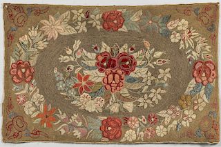 Yarn Sewn Floral Rug