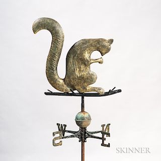 Molded and Gilded Sheet Copper Squirrel Weathervane