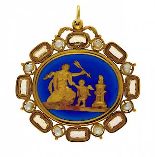 Gold pendant, late 18th Century - early 19th Century Colgante en oro, de finales del siglo XVIII-principios del 