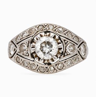 Belle Époque diamonds ring, circa 1910 Sortija Belle Époque de diamantes, hacia 1910