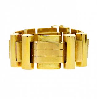 Gold links bracelet, circa 1940 Pulsera de eslabones en oro, hacia 1940