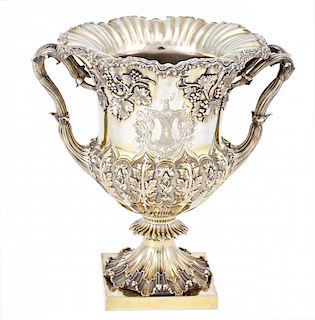 Victorian emblazoned goblet-refresher in “vermeil” silver o Copa-refrescador blasonada victoriana en plata "vermeil" de