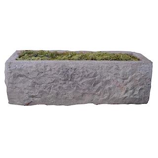 A Carved Granite Trough 49.5" W x 19" D x 17" H