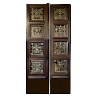 A Pair of Doors with Bronze Grills 57" W x 2" D x 122" H