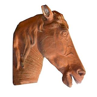 A Terra Cotta Horse Head 26" W x 12" D x 24" H