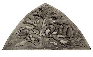 A Carved Stone Panel from the E.W. Blatchford Residence 29" W x 4.5" D x 45" H