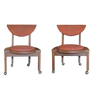 A Pair Frank Lloyd Wright Designed Side Chairs 22" W x 20" D x 30.5" H