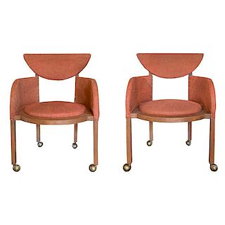 A Pair Frank Lloyd Wright Designed Side Chairs 21" W x 21" D x 30.5",