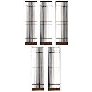 A Set of Eleven American Cast Iron Elevator Doors/Grates 23" W x 1" D x 82" H