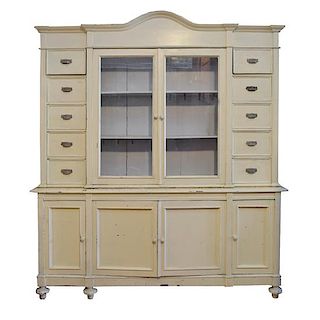 A Painted Multi-Drawer Cabinet 87" W x 14" D x 101" H