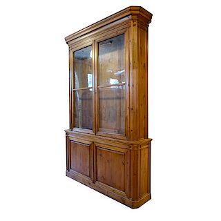 A Pine Two-Tier Cabinet 71" W x 16" D x 108" H
