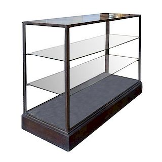 An Iron and Glass Display Case by Jose Thenee 47" D x 17.5" D x 34" H