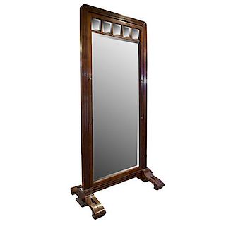 An Art Nouveau Mahogany Dressing Mirror 42" W x 25" D x 86" H