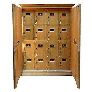 An Oak Locker from the French National Library in Paris 57" W x 29" D x 77" H