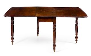 A Victorian Mahogany Drop-Leaf Table Height 28 x width 40 1/2 x depth 16 1/8 inches (closed).