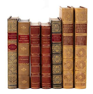 * [BINDINGS]. A group of 5 works in fine bindings, two with fore-edge paintings.