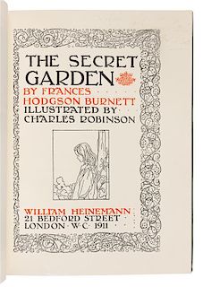 BURNETT, Frances Hodgson (1849-1924). Charles ROBINSON, illustrator. The Secret Garden. London: William Heinemann, 1911.