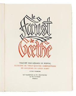 [FINE PRESS]. ICART, Louis (1880-1950), illustrator. -- Johann Wolfgang von GOETHE (1749-1832). Le Faust de Goethe. Paris, [1943