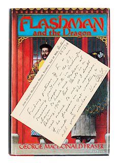 FRASER, George MacDonald (1925-2008). Flashman and the Dragon. New York: Alfred A. Knopf, 1986. [Laid in:] Autograph note signed