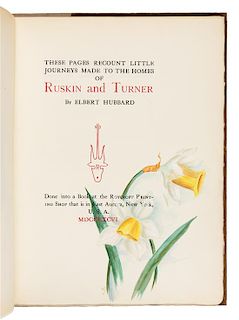 HUBBARD, Elbert (1856-1915). Little Journeys Made to the Homes of Ruskin and Turner. East Aurora, NY: Roycroft Printing Shop, 18