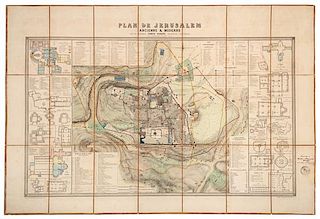 PIEROTTI, Ermete (fl. 19th century). Plan de Jerusalem. Paris, 1860.