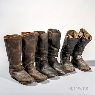 Three Pairs of Civil War-era Boots