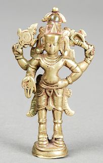 Brass Vishnu Statue, circa 1800-1850