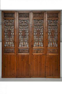 Set of Four Chinese Door Panels, 19th C