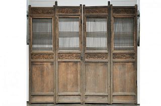 Set of Four Chinese House/Courtyard Door Panels, 19th C
