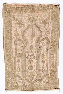 Antique Ottoman Silk Prayer Panel