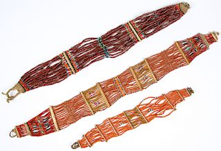 2 Antique Konyak Naga Belts & 1 Choker