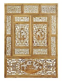 A Chinese Carved Hardwood Panel, Height 54 x width 38 1/2 inches.