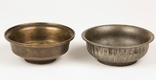 2 Antique Heavy Bronze Bowls, Nepal Ca. 1800
