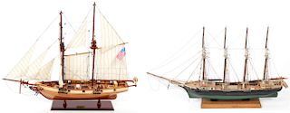 2 Hand Made Model Ships
