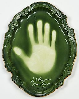 1905 Spiritualist Palmistry Hand Print Porcelain Plate