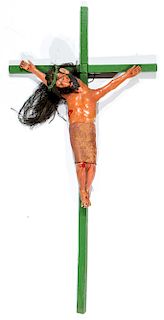 Manuel Jimenez (Mexican, 20th c.) Jesus Christ Crucifix Sculpture