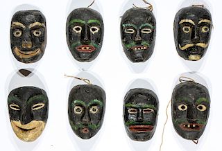 Group of 8 Vintage Mexican Dance Masks