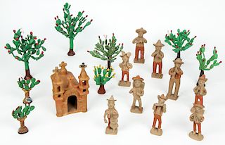 Group of Mexican (20th c.) Clay Sculptures