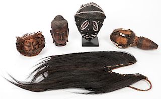 Collection of 5 Ethnographic Artifacts from Various Cultures