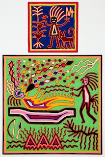 Two Huichol Yarn Paintings