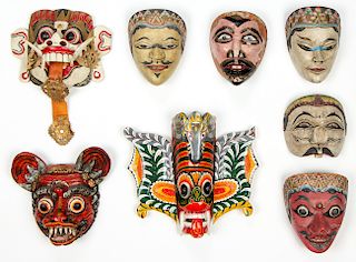 Group of 8 Indonesian Masks