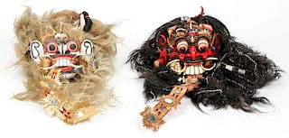 Two Vintage Indonesian Dance Masks