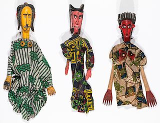Group of 3 West African Bobo Puppets