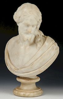 Carved Marble Bust of a Man, late 19th/Early 20th C