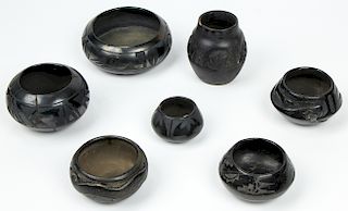 Collection of San Ildefonso Blackware Pottery