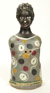 Black Male Torso and Head Sculpture, Early 20th C