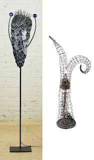 2 Metal Art Lamps