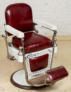 Antique Leather Upholstered Barber Chair