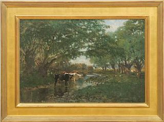 CHARLES E. PROCTOR (1866-1950): COWS GRAZING